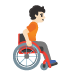 person in manual wheelchair facing right, light skin tone